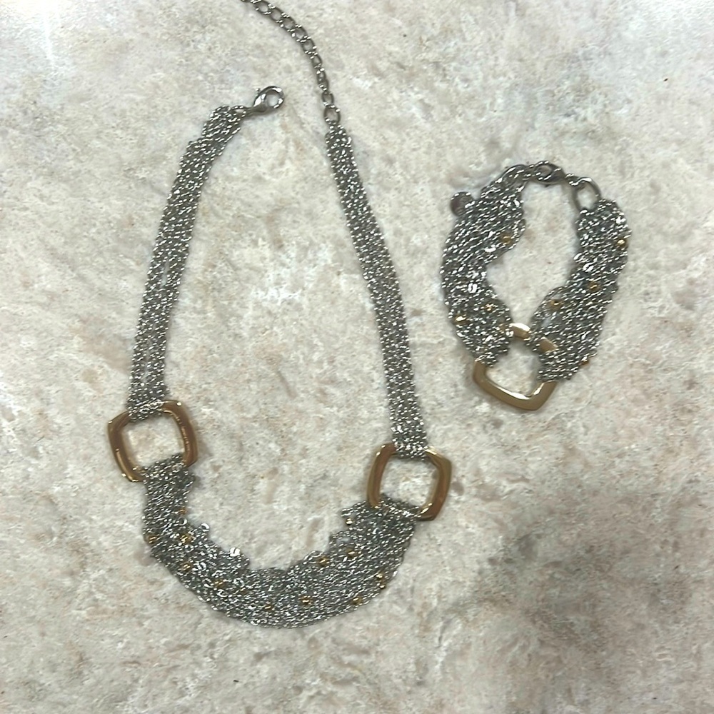 Alfani‎ two-tone necklace and bracelet